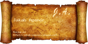 Jakab Agenór névjegykártya